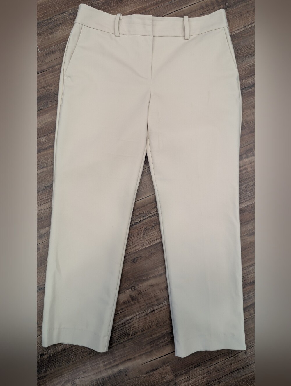 Ann Taylor Factory Slim Straight Chinos in Light Cream